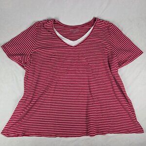 Catherines Suprema Collection Top 4X 30/32W Red Plus Size Short Sleeve T Shirt